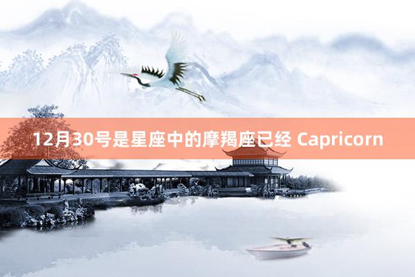 12月30号是星座中的摩羯座已经 Capricorn