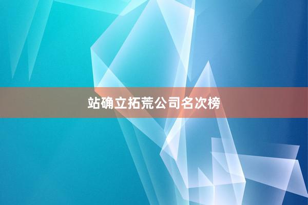 站确立拓荒公司名次榜