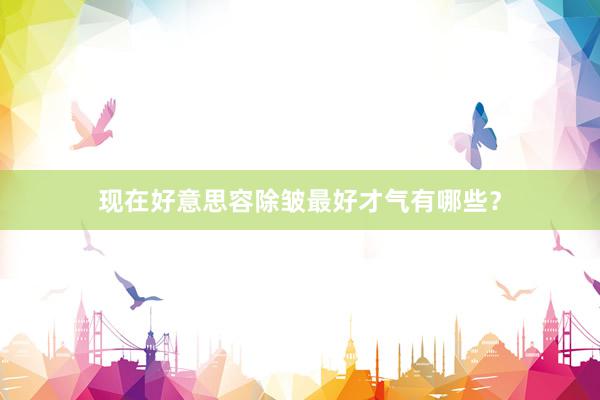现在好意思容除皱最好才气有哪些？